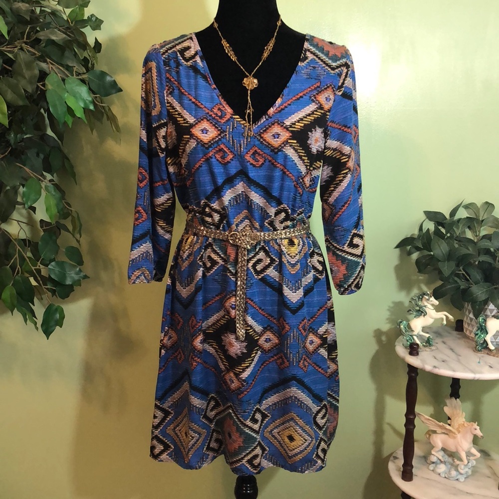 Daytrip Boho Aztec Print Dress size M